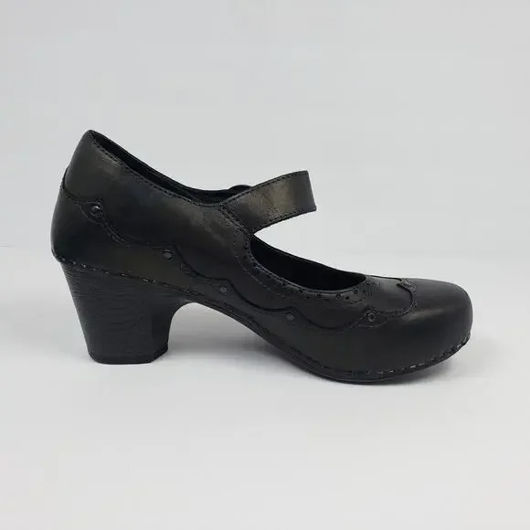 Dansko Nevin Womens Size EU 40 US 9.5-10 Black Leather Mary Jane Steampunk Shoes - Picture 4 of 12